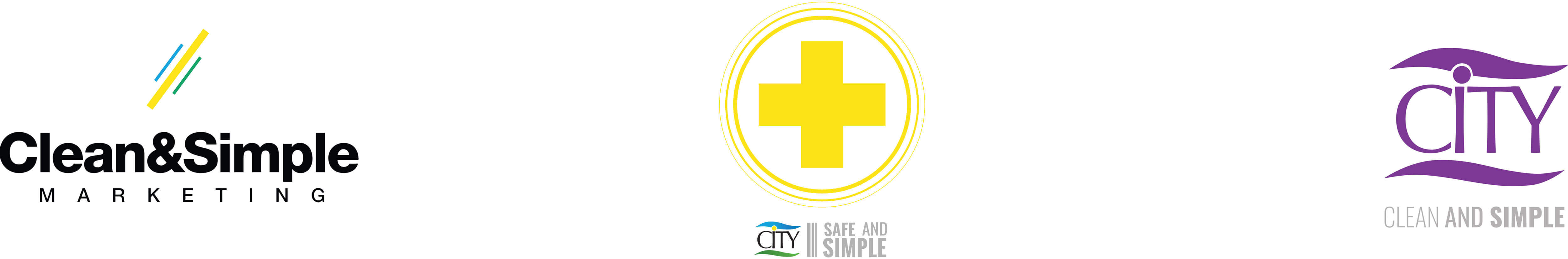 Clean & Simple Marketing, Safe & Simple and City Healthcare logos