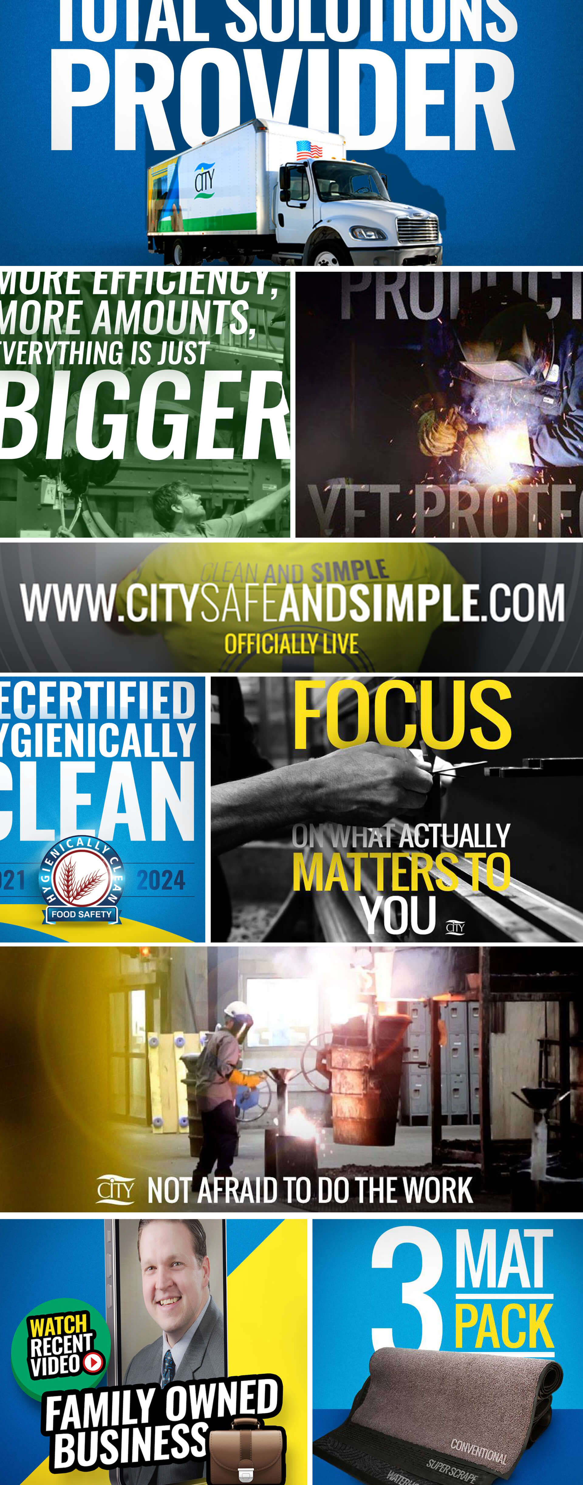 Collage of social media graphics created for CITY Laundering Co.